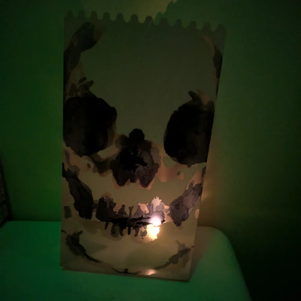 Target Black Skull Luminaries W/Led Tea lights 2 Sets Of 4 Lights